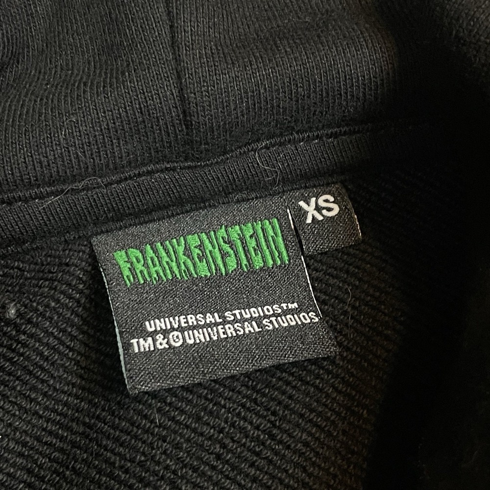 Universal Studios Frankenstein Hoodie Mens XS Horror‎ Nights Black Green Monster - Picture 4 of 9